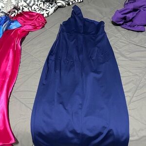 Elegant Blue One-Shoulder Dress